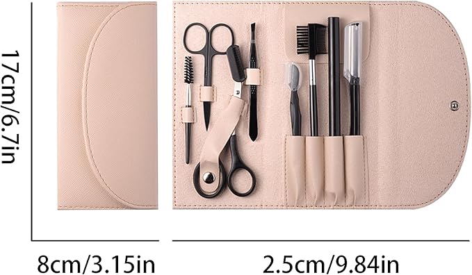 8 in 1 Eyebrow Trimmer Kit, Eyebrow Shaping Grooming Kit Eyelash Tool Kit for Women, Eyebrow Scissors, Eyebrow Razor, Eyebrow Pencil,Eyelash Comb, Tweezers, Makeup Eyelash Tool Eyelash Separator Tool
