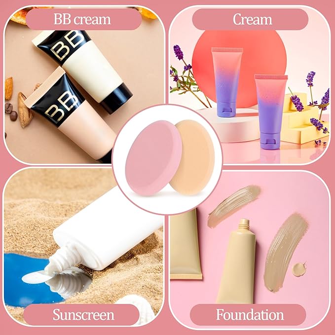 Giantree 2 Pcs Oval Puff, Make-up Egg Air Cushion Puff Beauty Egg Foundation Sponge Oval Makeup Sponges for Eye Foundation Blush Application Forehead Cheeks, Dry and Wet