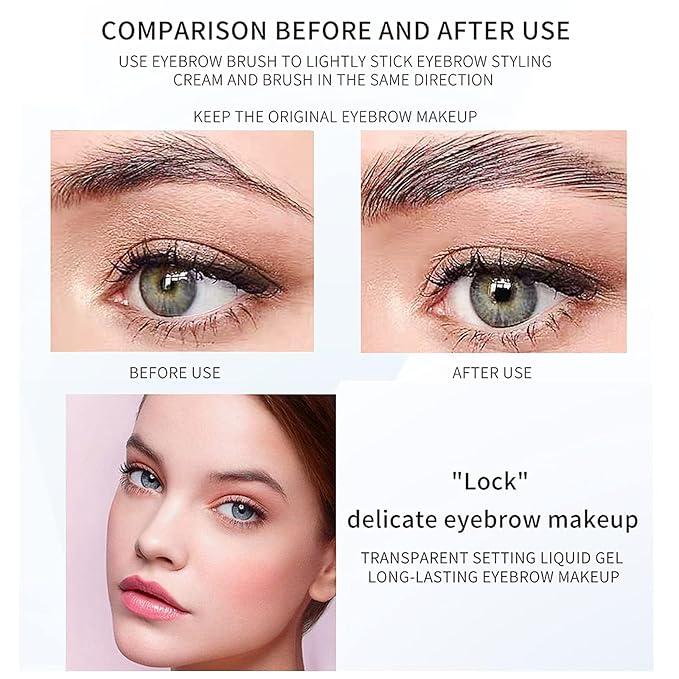 DAGEDA Black Eyebrow Setting Gel, Brow Fix Gel, Waterproof And Sweat-Proof Eyebrow Repair Liquid Brows Styling Beauty Salon Home Use Makeup