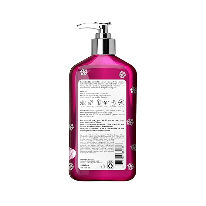 Hempz Holiday Body Lotion 2-Pack, Pink Peppermint Meringue and Vanilla Frosted Sugar Cookie Moisturizer, Fall and Winter Body Care, Gift for Men & Women, 17 oz Duo