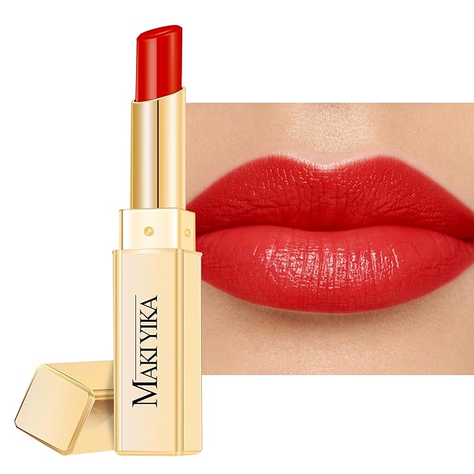 MAKI YIKA Moisture Red Lipstick for Women Hydrate Tinted Lip Balm for Mother's Day Dry Cracked Lips Sheer Lipstick Lip Tinted Glossy Finish,MA063 Red Soul