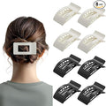 8 Pack French Flat Hair Clips for Women – Large Matte No-Slip Claw Barrettes for Thick & Thin Hair, Strong Hold Styling Accessories (Glossy Black and White)