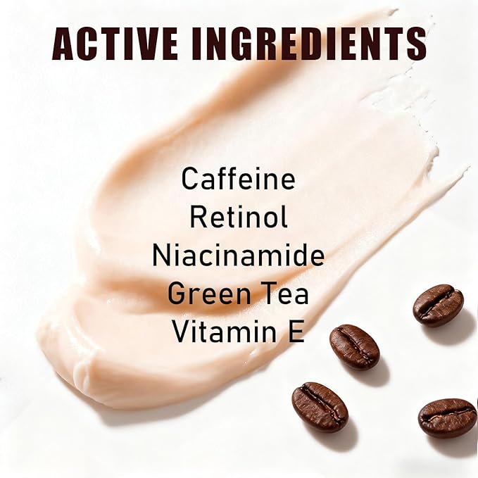 Caffeine & Retinol Eye Stick with Niacinamide for Dark Circles, Puffiness & Eye Bags, Under Eye Cream Stick for Anti-Aging, Moisturizing & Firming, Reduces Fine Lines for Day & Night Use, 0.35oz