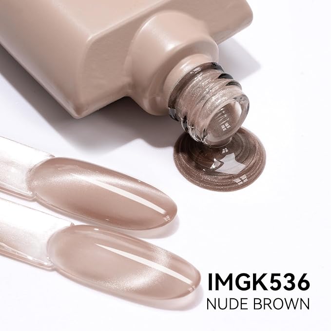 MAYCHAO 15ML Silk Nude Brown Cat Eye Gel Nail Polish 1Pc Glassy Brown Purple Cat Eye Gel Polish Soak off Holographic Magnetic Nail Polish for Nail Art Manicure Salon DIY at Home, 0.5 OZ