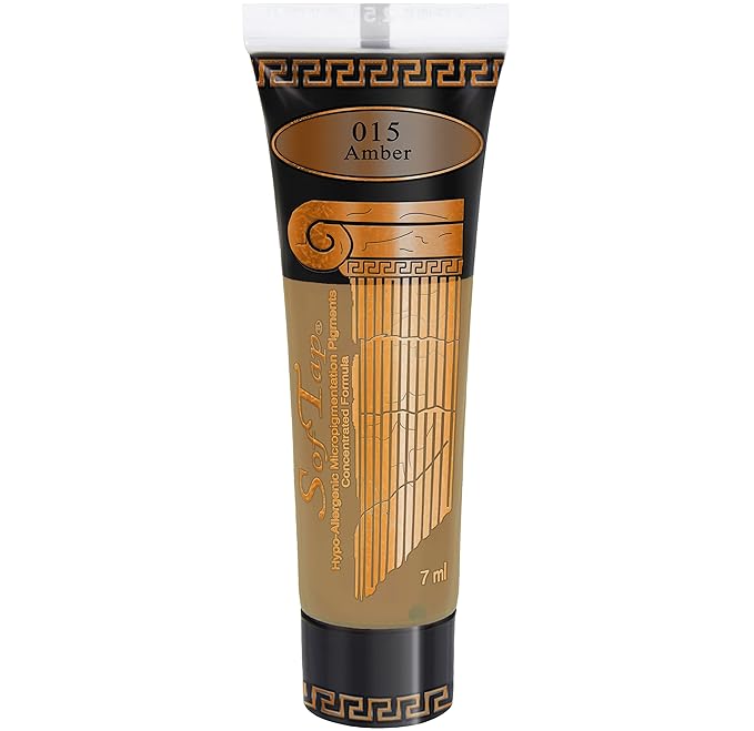 Microblading Ink for Eyebrows by SofTap® | Warm Honey Blonde PMU Pigment (Amber) for Nano Brows, Machine & Hand Method | Carbon-Free Inorganic Permanent Makeup Ink