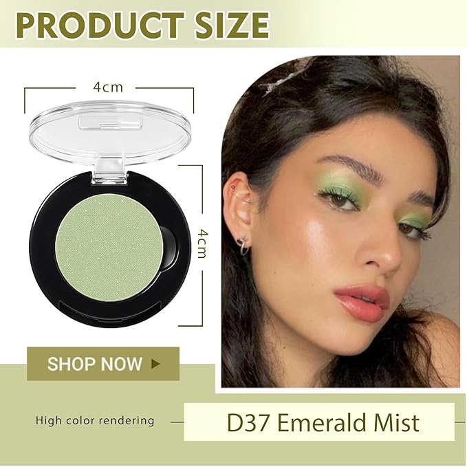 Refillable Eyeshadow Palette - Matte/Glitter/Duo-Chrome Pressed Powder & Cream Formula, Neutral/Shimmer/Smokey Multichrome, Travel-Friendly Iron Pan Refills (ShImmer, D37)