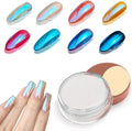 Allstarry Unicorn Chrome Nail Powder, Aurora Mermaid Iridescent White Pearl Nail Chrome Powder Pigment Glitter Fairy Dust for Nail Art, Manicure, Gel Nail Polish - Blue Aurora