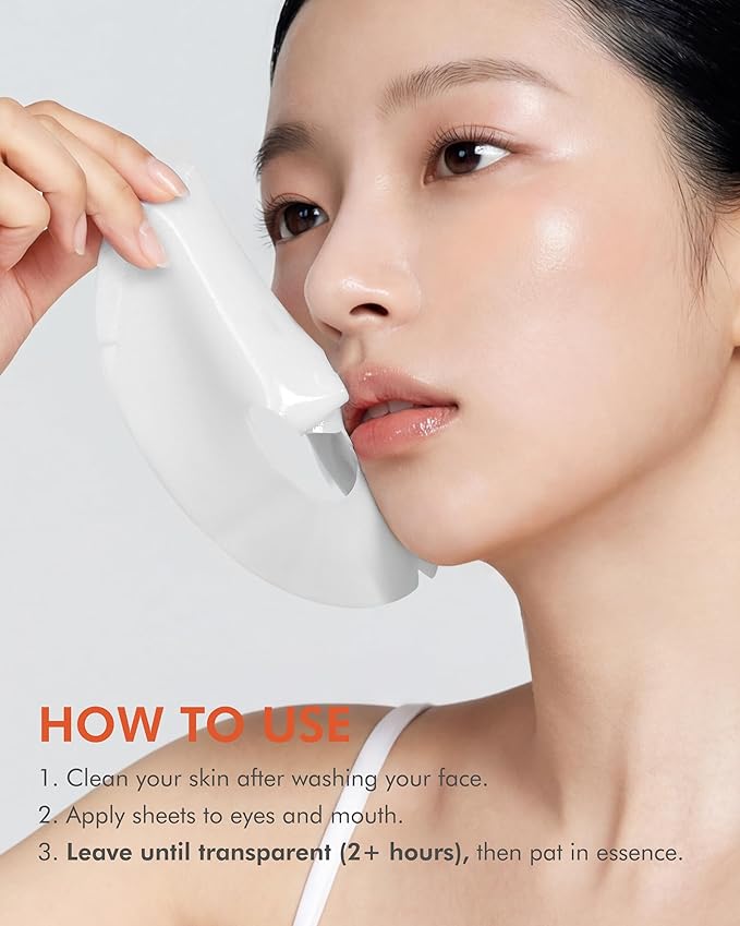 DERMAL Vitamin Hydrogel Melting Jelly Gel Mask 4ea - Korean Overnight Face Mask with Vitamin Complex - Anti Aging & Evens Skin for Radiant Skin - Korean Skincare