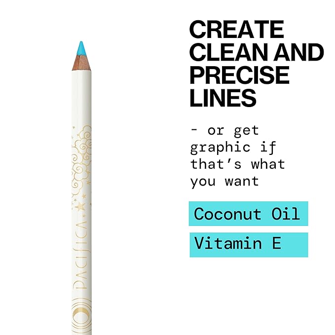 Pacifica Waterproof Eyeliner Pencil – Pastel Ocean Blue Liner Longwear, Smudge-Proof, Eye Liner Eye Makeup Vegan & Cruelty-Free Ophthalmologist Tested