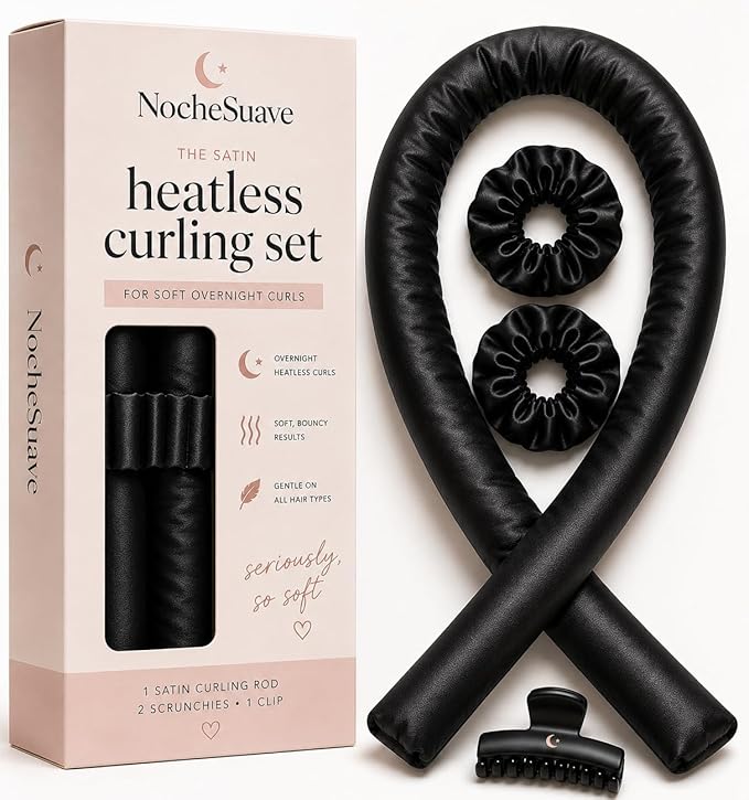 NocheSuave Heatless Curls Overnight Hair Curler, Satin Curling Rod Headband, Heatless Curlers to Sleep In, Soft No Heat Hair Curlers for Long & Medium Hair