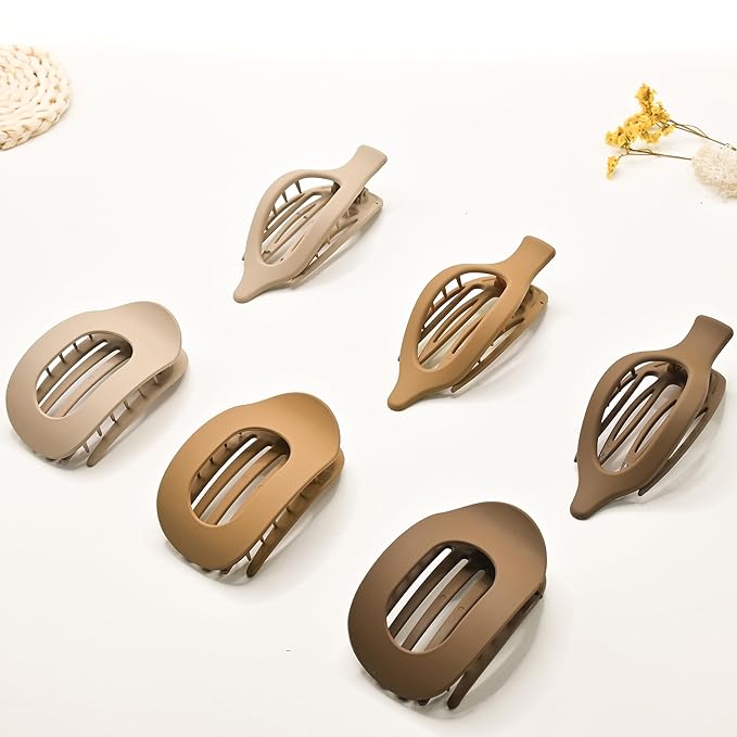 Flat Claw Clips for Women, Large Duckbill French Hair Clips, 6 Pack Non-Slip Matte Hair Accessories for Thick & Thin Hair