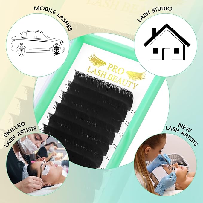 Easy Fan Volume Lashes D-0.05-9-16 Volume Lash Extensions Rapid Blooming Lashes .03 .05 .07 .10 Mega Flowering C D curl(D-0.05,9-16mix)