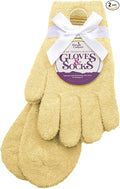 Purple Canyon Moisturizing Socks and Gloves Set | Yellow Fuzzy Socks and Gloves with Aloe and Vitamin E for Women | Women's Gifts for Self-Care