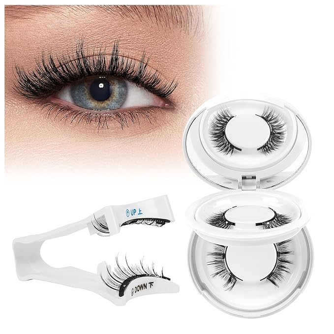 Higu clace Magnetic-Eyelashes with Applicator 2 Pairs Magnetic-Lashes Natural Look Wispy Magnet Lashes Easy to Wear and Remove（DJCX-C+F01）