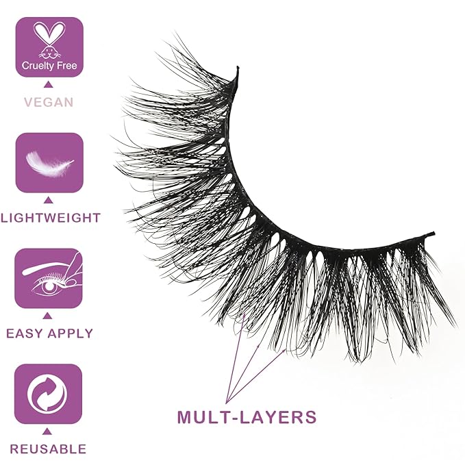 APCYUST Wispy Lashes Bulk 30 Pairs Natural Strip Eyelashes Wholesale Volume Doll Eye Lash Sets Short Thick Fluffy False Mink Eyelash Strips Full Small Fake Pestañas Postizas with Portable Pack