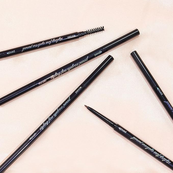 WanTuoluo Ultra-Fine Eyebrow Pencils for Women, Waterproof Dual-Sided 5 Pack Taupe Eye Brows Pen, Draws Tiny Brow Hairs, Defines, Fills, Shapes, Contours, Combs -Milk Tea