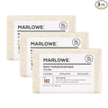 MARLOWE. No. 102 Body Scrub Soap 7 oz (3 Bars), Oud Wood, Exfoliating Soap Bar with Shea Butter, Olive Oil & Green Tea Extracts, Cleanses, Smooths & Revitalizes Skin, Earthy & Smoky Scent