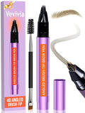 Vevivia Beauty Eyebrow Pen - Eyebrow Pencils for Women with 4D Micro Brush-Tip for Natural Hair-Like Strokes, Long Lasting Fluffy Brows, Waterproof, Brown