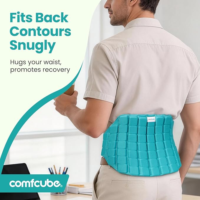 Ice Pack for Back Pain Relief, 2 Hours Long Lasting Cold Reusable Lower Back Ice Wrap, FSA Eligible, Flexible Cold Pack for Lower Lumbar Pain, Sciatica, Herniated Disc, Surgery Recovery
