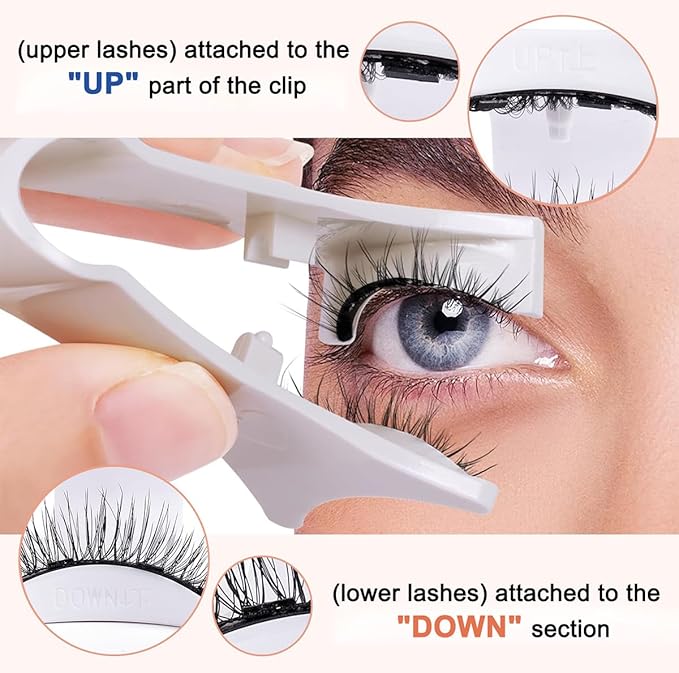 ELYANORE Premium Eyelashes Kit, Natural Wispy Reusable Lashes – No Glue Needed, Feather-Light Comfort with Magnetic Applicator, Easy Apply Lashes (5 Pairs: 2 Full + 3 Half Length)