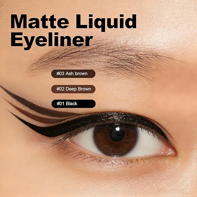 Ultra Fine Liquid Eyeliner Pencils- Slim Felt Tip for Precise Eye Lines, Waterproof, Smudge Proof & Quick-Drying, Winged Liner and Inner Corner. Long Lasting All Day Makeup, Smooth & Lightweight