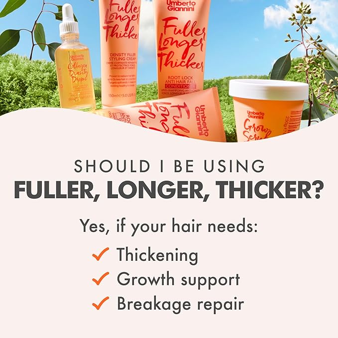 Umberto Giannini Grow Long Hair Growth Scrub Treatment - Vegan & Cruelty Free Grow Scrub Scalp Exfoliator with Caffeine-Gro Complex