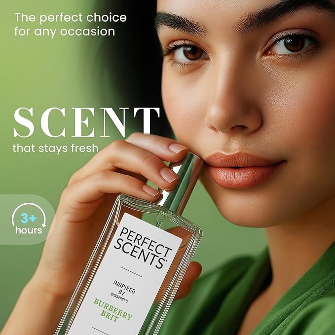 Perfect Scents Fragrances, Inspired by Burberry’s Burberry Brit, Women’s Eau de Toilette, CLEAN, Vegan, Paraben-Free, Phthalate-Free, Never Tested on Animals, 3.4 Fluid Ounces