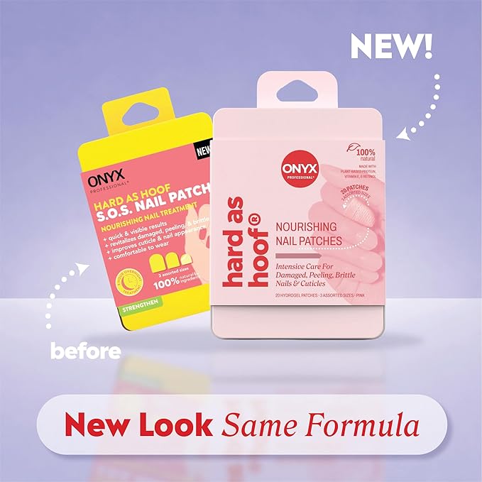 Onyx Professional Hard as Hoof Nail Repair Patches - Nail and Cuticle Strengthening Treatment, Nail Strengthener and Growth, Nail Care, 20 Count