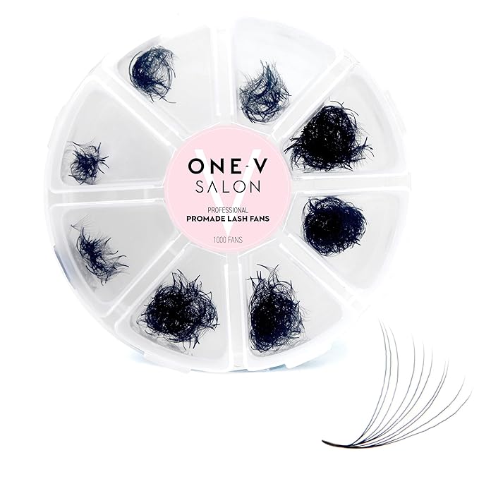 One V Salon Pro 10D Promade Loose Fans, 1000 Premade Mega Volume Lash Fans | C Curl | 0.05 mm | 8–15 mm Mixed Lengths | Thin Base, Hand-Crafted Eyelash Extensions (10D-0.05-C-Curl)
