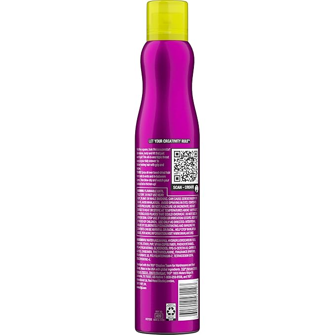 TIGI Bed Head Volumizing Hair Spray, Queen For A Day, for Thickening and Texturizing Fine Hair, 10.5 oz, 2 Pack