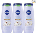 NIVEA Pampering Coconut and Almond Milk Body Wash with Nourishing Serum, Moisturizing Body Wash for Women, Enriched with Provitamin B5 and Vitamin E, 20 Fl Oz Bottle, Pack of 3
