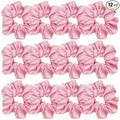 12 Pcs Satin Silk Scrunchies, Soft Hair Ties, Fashion Hair Bands, Bow Ropes, Elastic Ponytail Holders, Hair Accessories for Women and Girls (4.3 Inch, Pink)