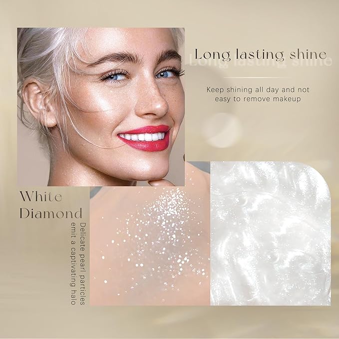 HOSAILY Body Glitter Spray, Holographic Body Shimmer Quick-Drying and Non-Sticky Duochrome Glitter Hairspray for Face Clothes, Sparkle Highlighter Makeup Festival Rave Accessories, Silver