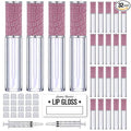 24 Pack Fish Scales Lip Gloss Tubes with Wand 5ml Empty Lip Gloss Containers Lipgloss Bottles with Stoppers + 2pcs Syringes for DIY Lip Gloss Balm