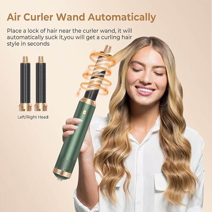 5 in 1 Hair Dryer Brush, Air Style Wrap Hair Styler, Negative Ion Blow Dryer, Hot Air Brush for Blow Drying, Hair Brush for Blow Drying, All-in-One Hair Styling Tool, Volumizing, Straightener & Curler