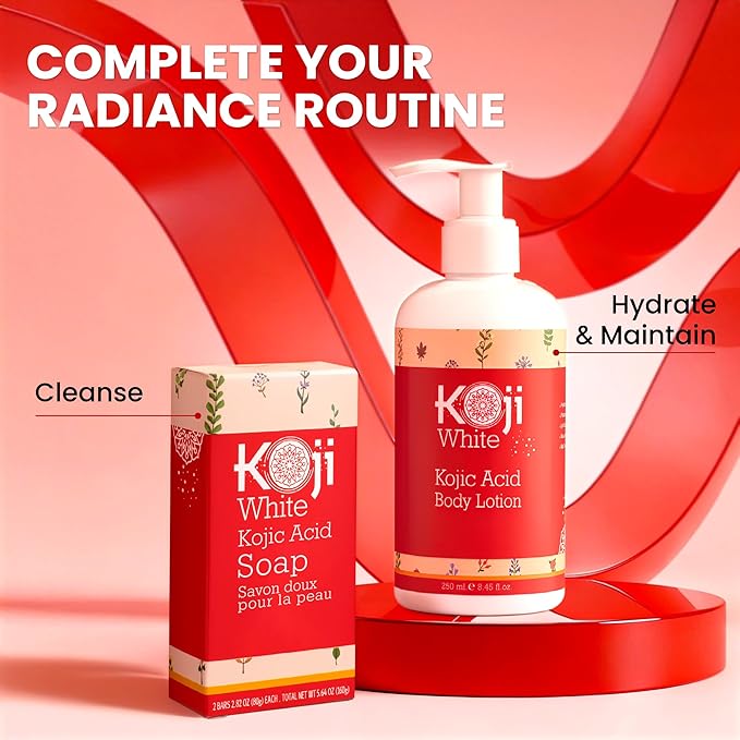 Koji White Kojic Acid Body Lotion – Vegan Moisturizing Lotion for Dry Skin, Hydrating and Nourishing, Paraben-Free, 8.45 Fl Oz