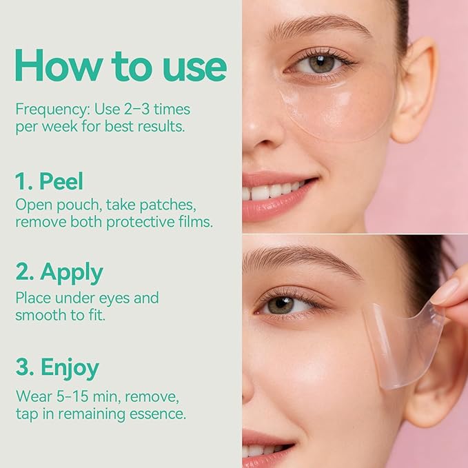 Tintark Sync Energy Vitamin K Under Eye Patches (28 Pairs), Dark Circle Treatment & Depuffing Hydrogel Eye Mask with Vitamin K2, Caffeine & Citrus Peel - Refreshing Boost for All Skin Types