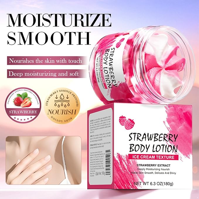 Silky Body Lotion 180g – Lightweight Hydrator, Subtle Fragrance, Smooth Texture Strawberry One Size