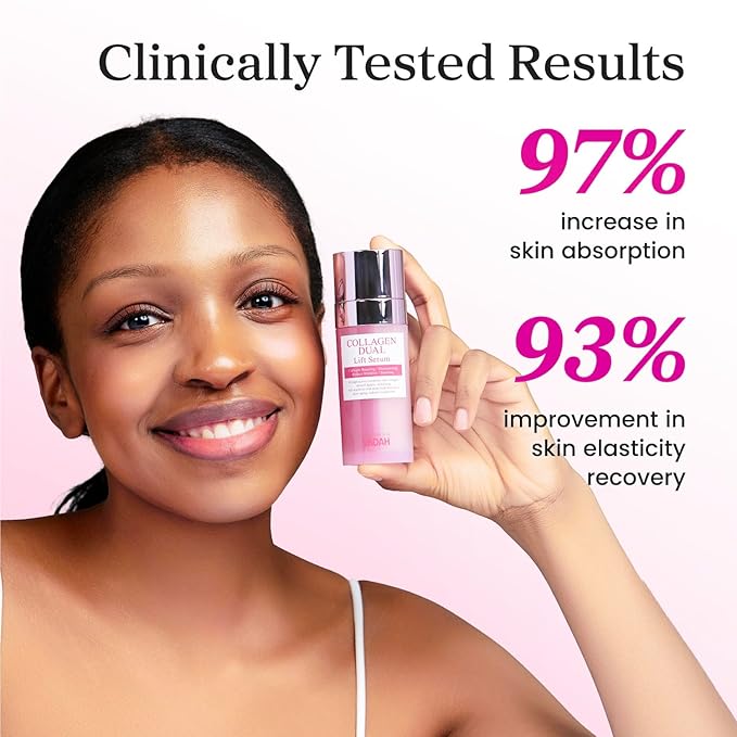 YADAH Collagen Dual Lift Serum 1.69 fl oz - Dual Formula in One with Vitamin C, Hydrolyzed Collagen, Spilanthol and Pure Collagen. Instant Firming and Lifting with Deep Hydration.