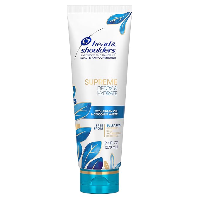 Head & Shoulders Supreme Detox & Hydrate Hair-& Scalp Conditioner,Coconut,9.4 Fl Oz,(Pack of 2)