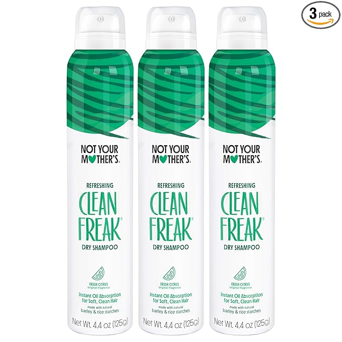 Not Your Mother's Clean Freak Original Dry Shampoo (3-Pack) - 4.4 oz Each - Instant Oil Absorption for Soft, Clean Hair - Fresh Citrus - Body Building Hair Refresh Between Washes
