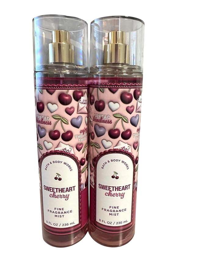 MYT BBW - Bath and Body - SweetHeart Cherry Fine Fragrance Mist 8 oz (Pack of 2)