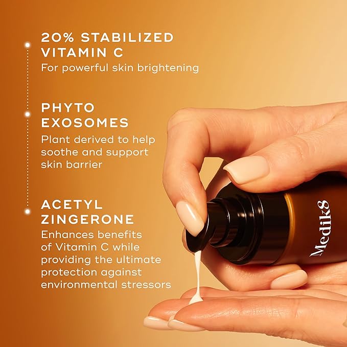 Medik8 C-Tetra Advanced - Vitamin C Serum Smooths Fine Lines and Wrinkles - Face Serum with Hyaluronic Acid - Vegan and Gluten Free - 1.0 oz.
