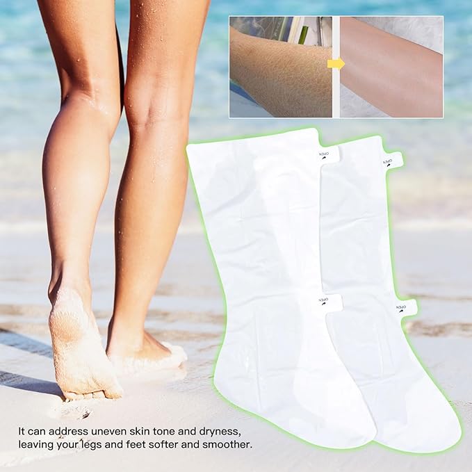 55cm Long Foot Peel Mask,Baby Soft Foot Mask,Exfoliating Foot Peeling Mask for Dry Cracked Feet,Make Your Feet and Legs Soft and Smooth.(3 Pairs)