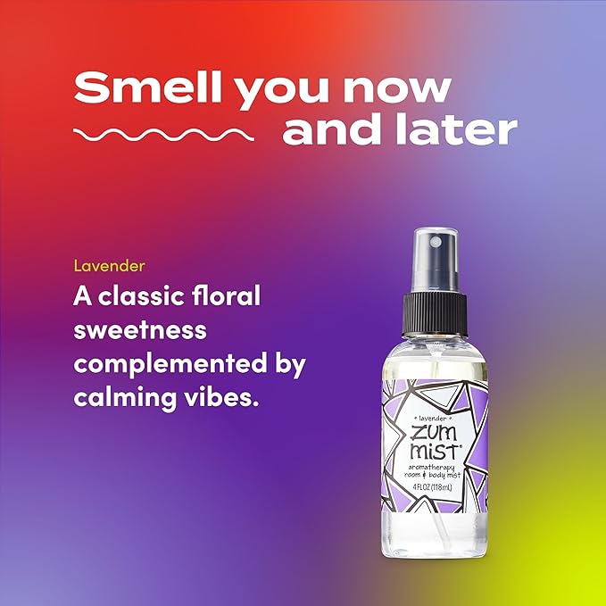 Zum Indigo Wild Mist Room & Body Spray - Aromatherapy Essential Oil Spray - Natural Body Mist & Room Spray - Lavender Scent - 4 fl oz