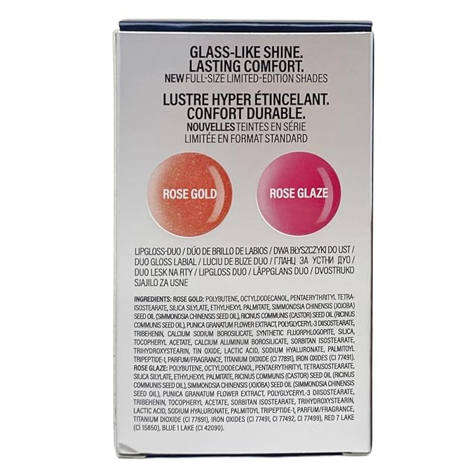 BY MARIO Makeup SuperShine Lip Gloss Duo Gift Set - Rose Gold and Rose Glaze (Full Size)