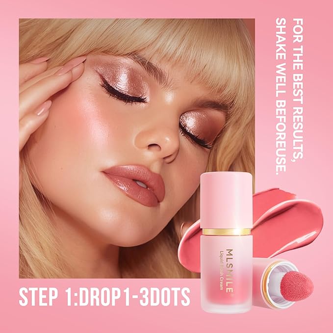 Liquid Blush for Cheeks,Matte Nude Makeup Blusher Cream, Face Tint for a Natural Flush,Lasting, Lightweight, All-day Moisturizing and Smooth, Self-Contained Brush