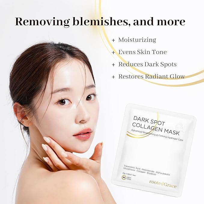 Overnight Collagen Face Mask – 4pk Hydrogel Korean Skincare for Glass Skin – Niacinamide Dark Spot Corrector & Pore Minimizer – Anti-Aging & Deep Hydration (0.88oz ea)