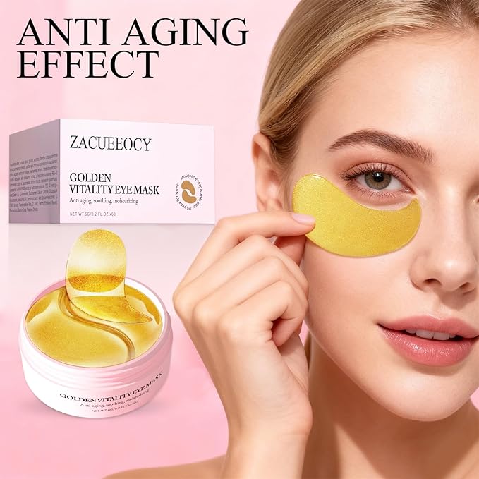 Under Eye Mask, Peptide Collagen Hydrogel Eye Patch for Puffy Eyes and Dark Circles, 60 Under Eye Patches Skin Care