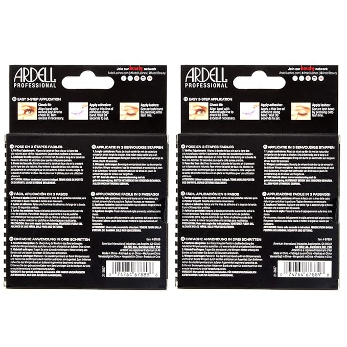 Ardell Natural Look Mega Volume, 252 - Full Volume, Long-Lasting Fake Lashes for Flawless Look, 4 Pairs